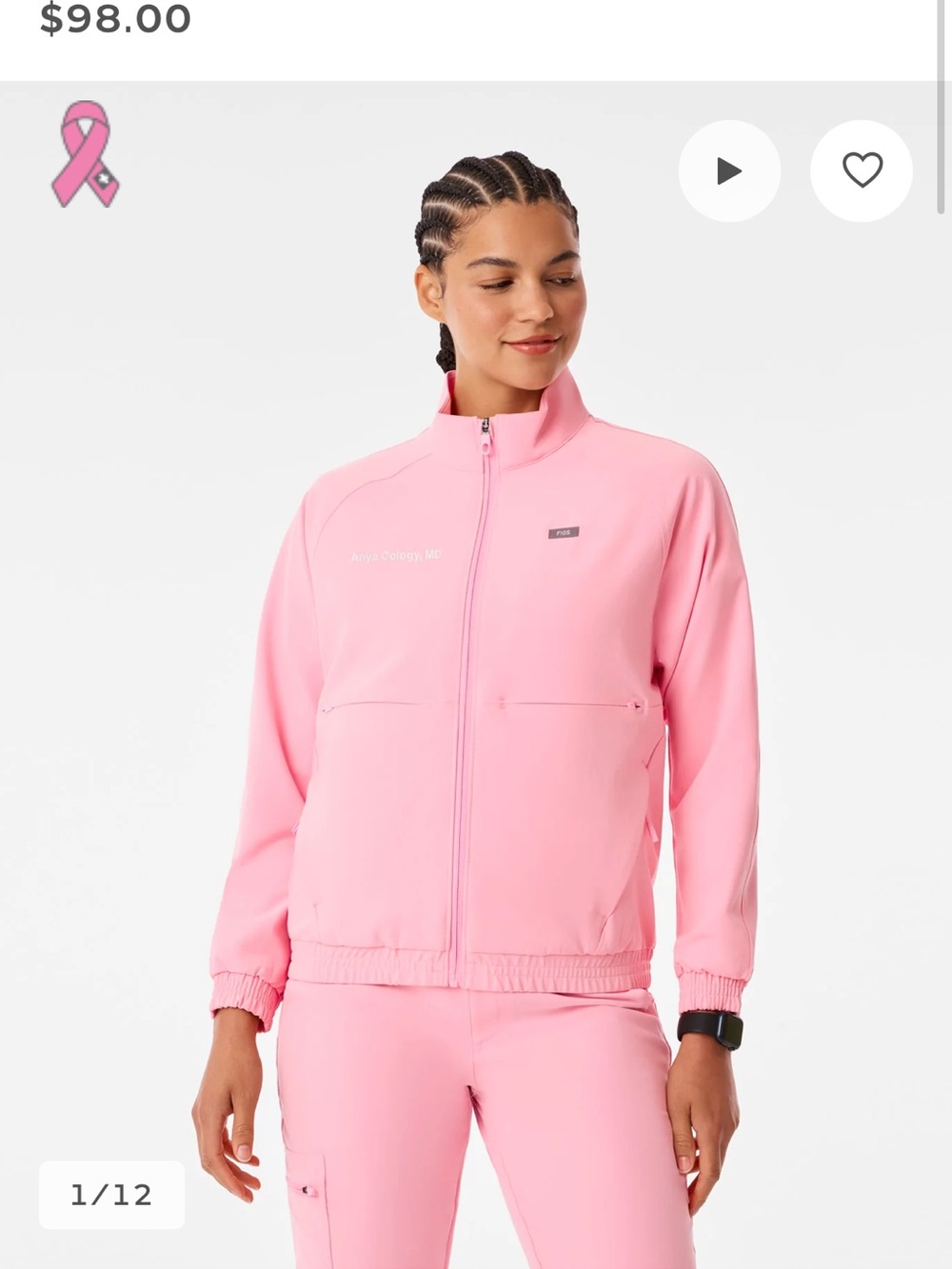 Figs Women's Pink Jacket
